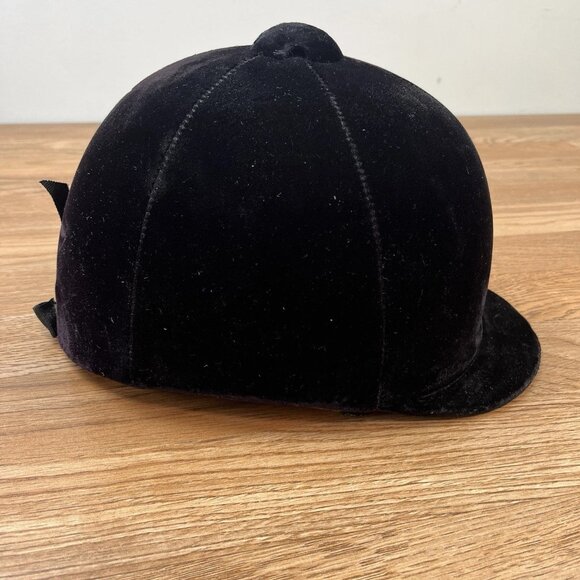 Vintage Olympian Equestrian Riding Helmet Black Velvet Women's Size 7 1/8 in Box - Picture 6 of 13